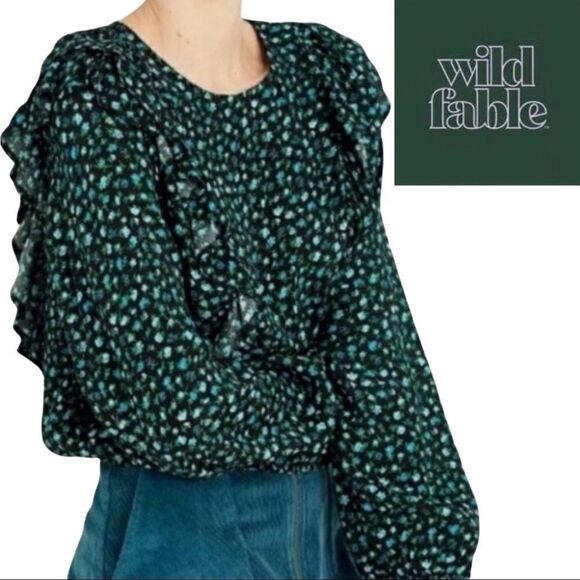 Wild Fable Women’s Floral Ruffled Crop Top Blouse • NWT - Picture 1 of 12